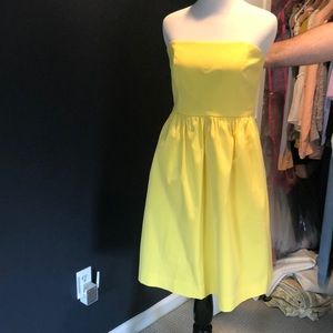 Yellow strapless JCrew dress